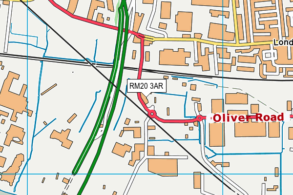 RM20 3AR map - OS VectorMap District (Ordnance Survey)