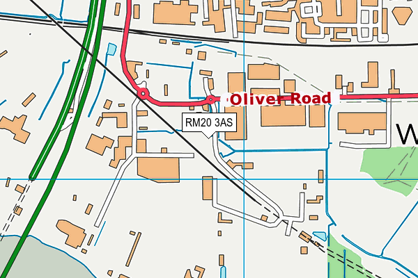 RM20 3AS map - OS VectorMap District (Ordnance Survey)