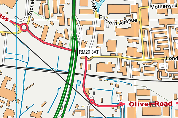 RM20 3AT map - OS VectorMap District (Ordnance Survey)