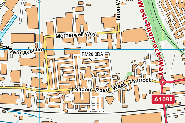 RM20 3DA map - OS VectorMap District (Ordnance Survey)
