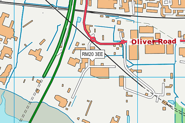 RM20 3EE map - OS VectorMap District (Ordnance Survey)