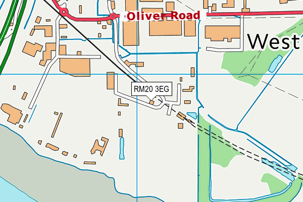 RM20 3EG map - OS VectorMap District (Ordnance Survey)