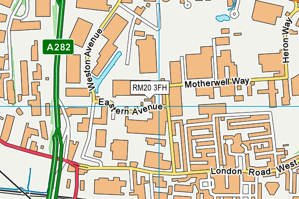 RM20 3FH map - OS VectorMap District (Ordnance Survey)