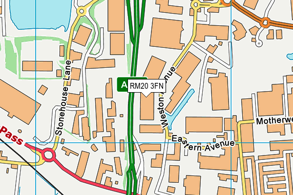 RM20 3FN map - OS VectorMap District (Ordnance Survey)