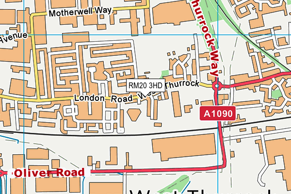 RM20 3HD map - OS VectorMap District (Ordnance Survey)