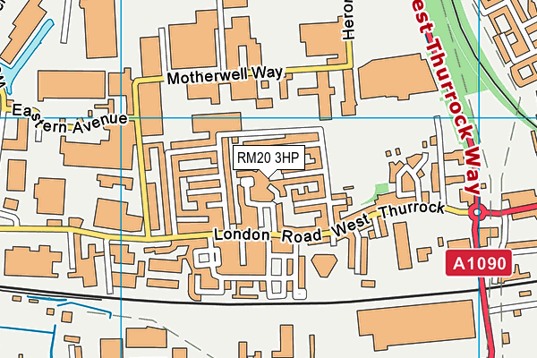 RM20 3HP map - OS VectorMap District (Ordnance Survey)
