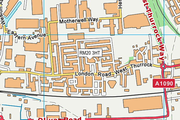 RM20 3HT map - OS VectorMap District (Ordnance Survey)