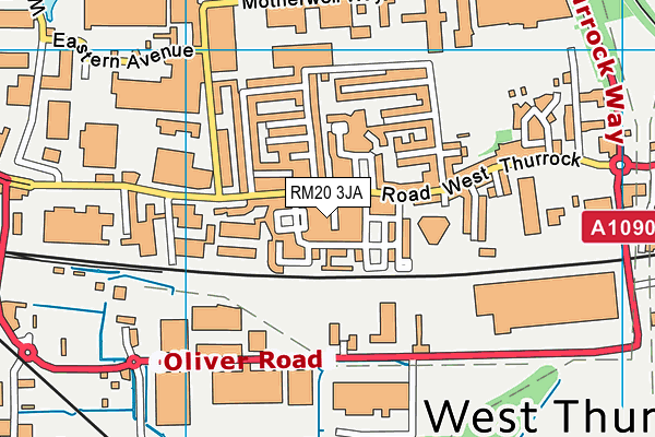 RM20 3JA map - OS VectorMap District (Ordnance Survey)