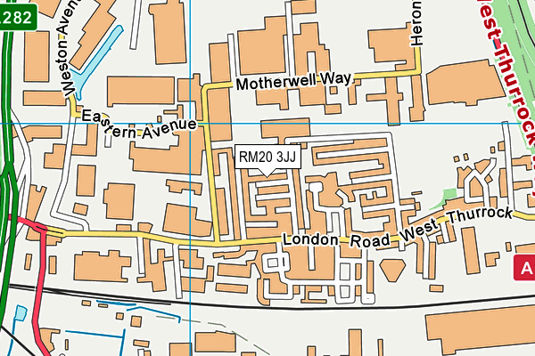 RM20 3JJ map - OS VectorMap District (Ordnance Survey)