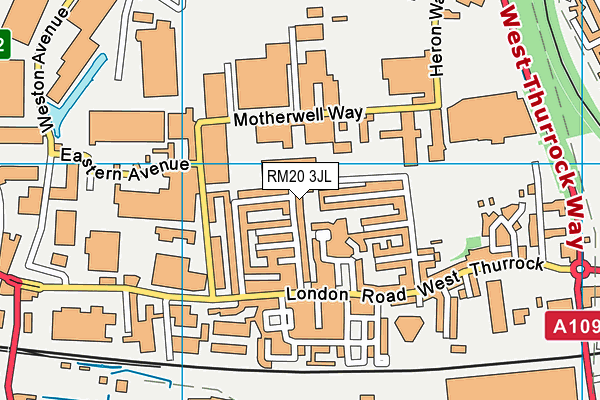 RM20 3JL map - OS VectorMap District (Ordnance Survey)