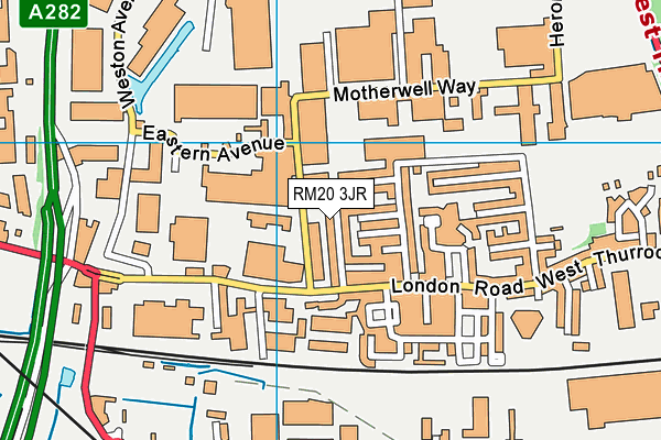 RM20 3JR map - OS VectorMap District (Ordnance Survey)
