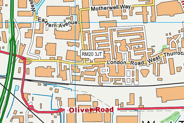 RM20 3JT map - OS VectorMap District (Ordnance Survey)