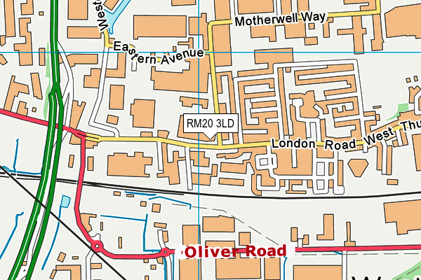 RM20 3LD map - OS VectorMap District (Ordnance Survey)