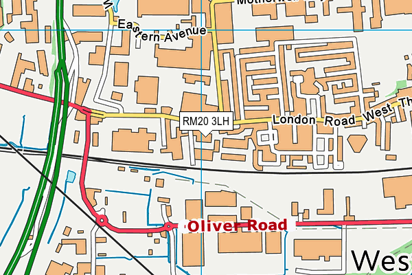 RM20 3LH map - OS VectorMap District (Ordnance Survey)