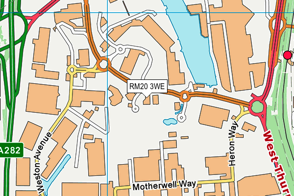 RM20 3WE map - OS VectorMap District (Ordnance Survey)