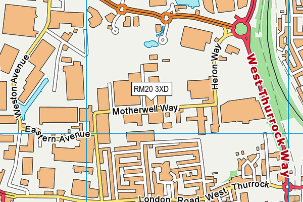 RM20 3XD map - OS VectorMap District (Ordnance Survey)