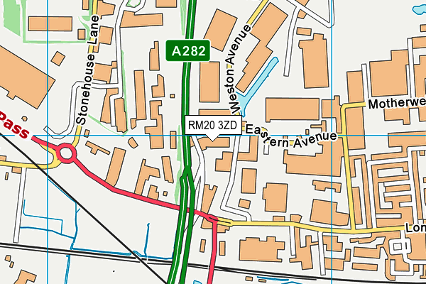 RM20 3ZD map - OS VectorMap District (Ordnance Survey)