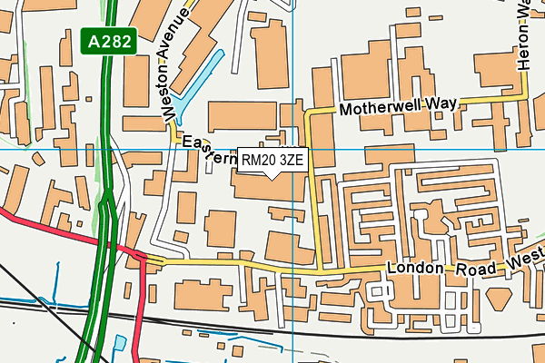 RM20 3ZE map - OS VectorMap District (Ordnance Survey)