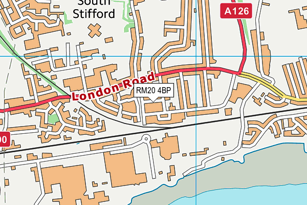 RM20 4BP map - OS VectorMap District (Ordnance Survey)