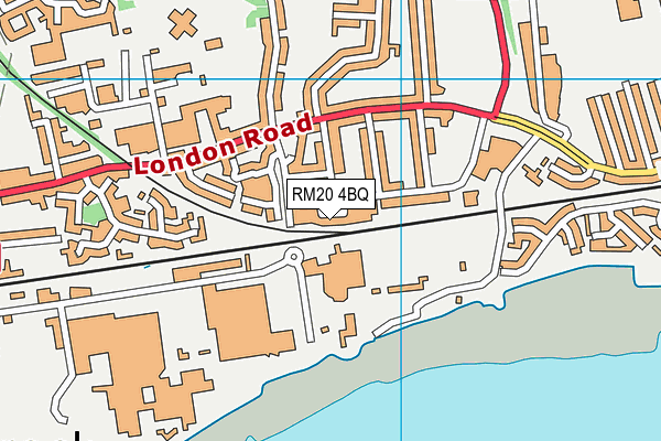 RM20 4BQ map - OS VectorMap District (Ordnance Survey)