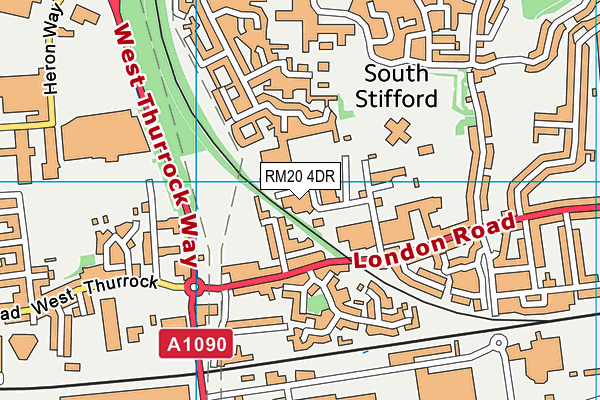 RM20 4DR map - OS VectorMap District (Ordnance Survey)