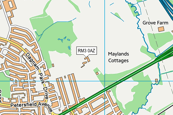 Maylands Golf Club map (RM3 0AZ) - OS VectorMap District (Ordnance Survey)