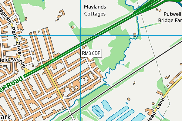 RM3 0DF map - OS VectorMap District (Ordnance Survey)
