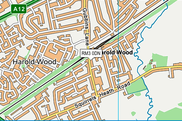 RM3 0DN map - OS VectorMap District (Ordnance Survey)