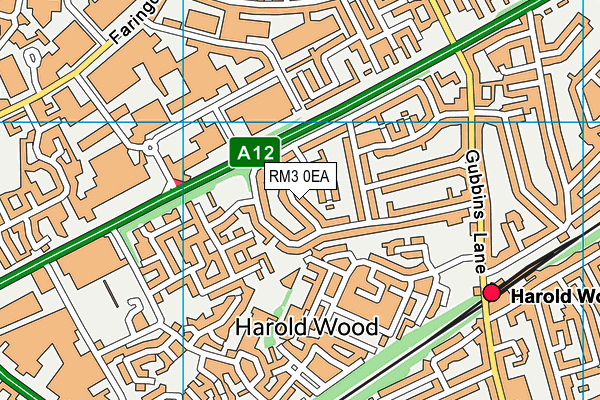 RM3 0EA map - OS VectorMap District (Ordnance Survey)