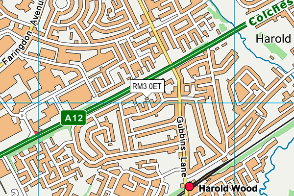 RM3 0ET map - OS VectorMap District (Ordnance Survey)