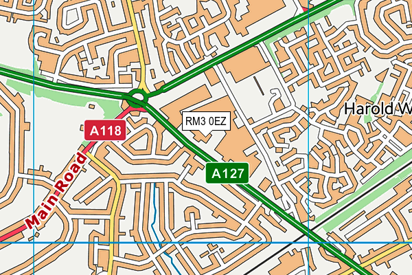 RM3 0EZ map - OS VectorMap District (Ordnance Survey)
