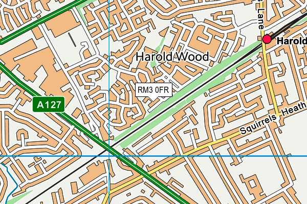 RM3 0FR map - OS VectorMap District (Ordnance Survey)