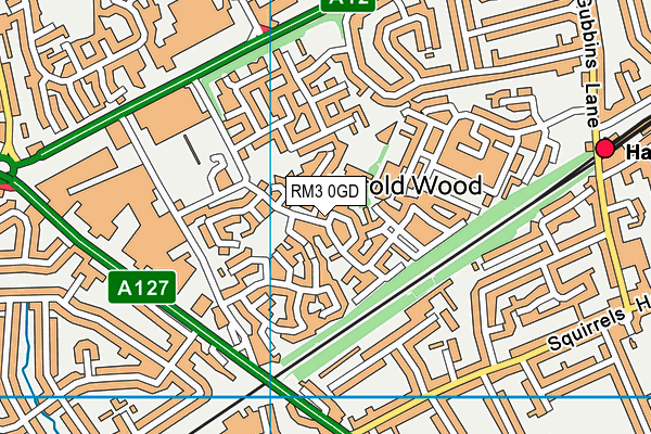 RM3 0GD map - OS VectorMap District (Ordnance Survey)