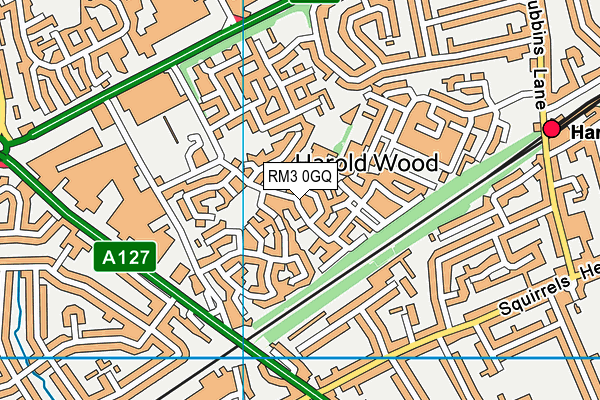 RM3 0GQ map - OS VectorMap District (Ordnance Survey)