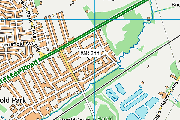 RM3 0HH map - OS VectorMap District (Ordnance Survey)