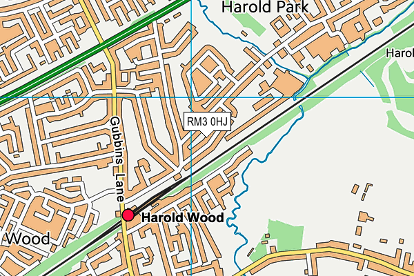RM3 0HJ map - OS VectorMap District (Ordnance Survey)