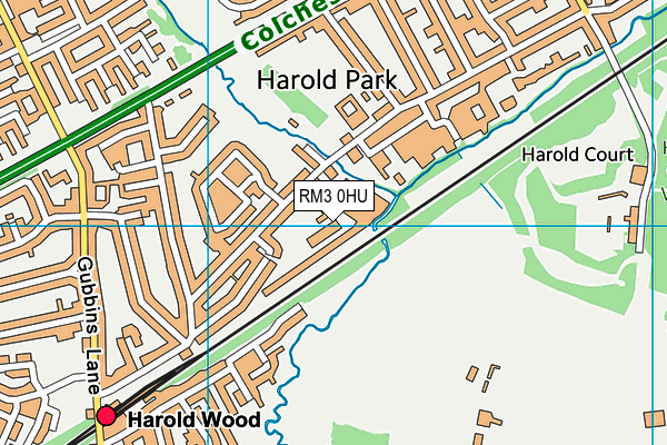 RM3 0HU map - OS VectorMap District (Ordnance Survey)