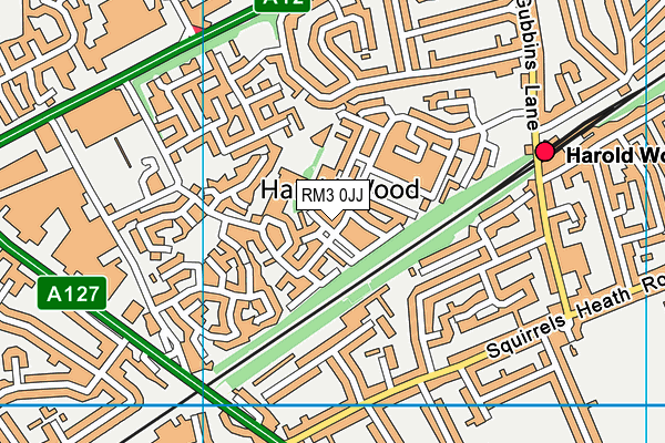 RM3 0JJ map - OS VectorMap District (Ordnance Survey)