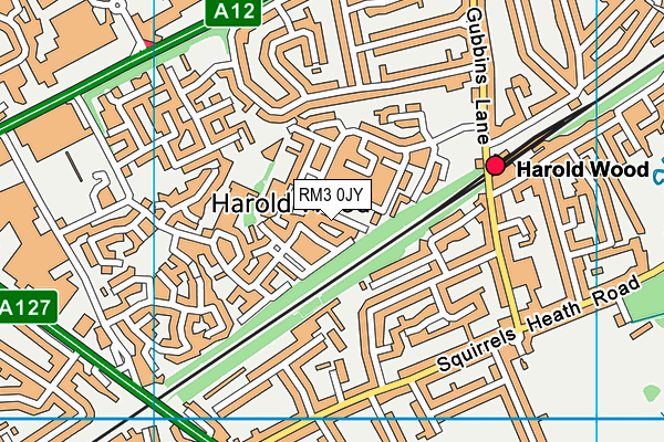 RM3 0JY map - OS VectorMap District (Ordnance Survey)