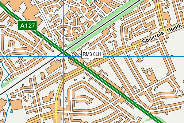 RM3 0LH map - OS VectorMap District (Ordnance Survey)