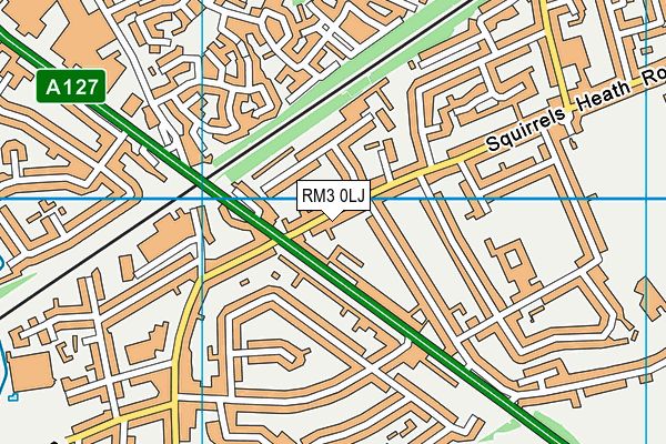 RM3 0LJ map - OS VectorMap District (Ordnance Survey)
