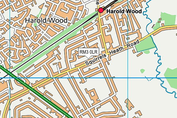 RM3 0LR map - OS VectorMap District (Ordnance Survey)