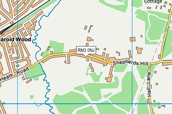 RM3 0NJ map - OS VectorMap District (Ordnance Survey)