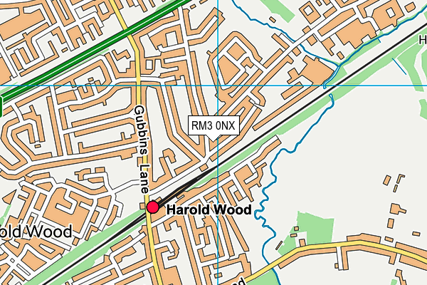 RM3 0NX map - OS VectorMap District (Ordnance Survey)