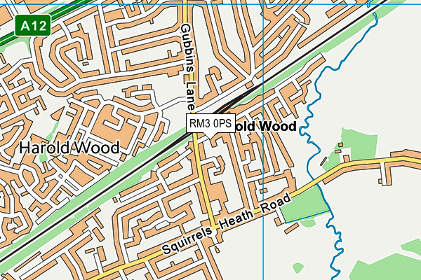 RM3 0PS map - OS VectorMap District (Ordnance Survey)