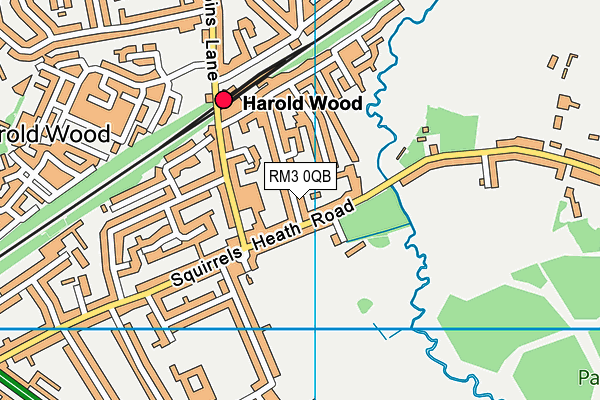 RM3 0QB map - OS VectorMap District (Ordnance Survey)