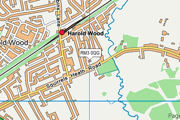 RM3 0QG map - OS VectorMap District (Ordnance Survey)