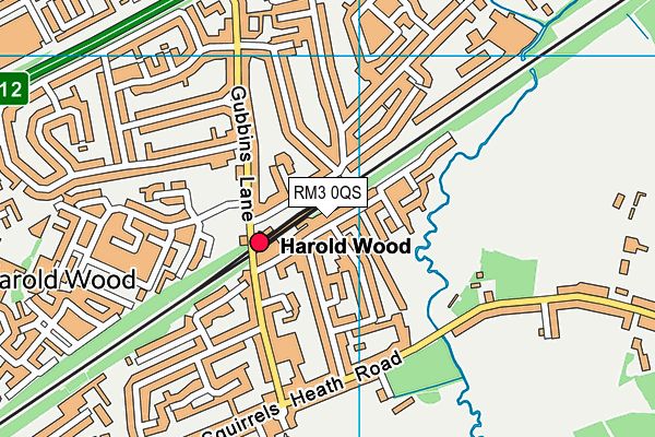 RM3 0QS map - OS VectorMap District (Ordnance Survey)