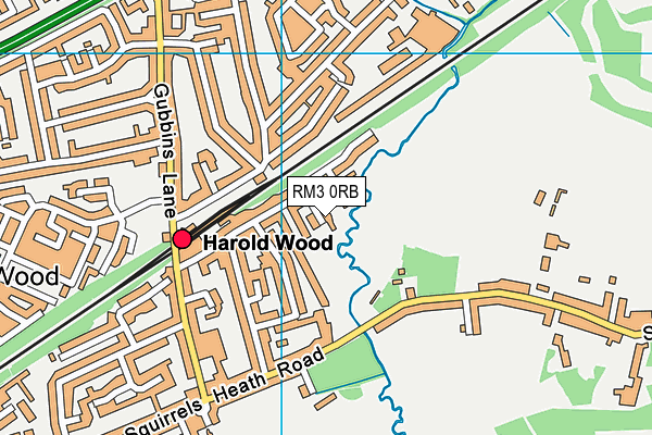 RM3 0RB map - OS VectorMap District (Ordnance Survey)