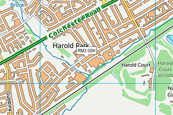 Harold Court Primary School map (RM3 0SH) - OS VectorMap District (Ordnance Survey)